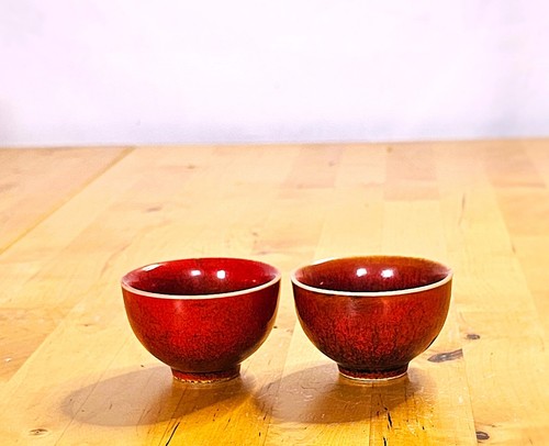 Pair 19th qing oxblood sang - c.,