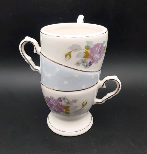 Vintage stacked teacups - stacked,