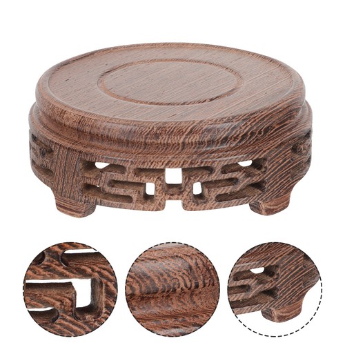Wood oriental vase stand small - oriental,