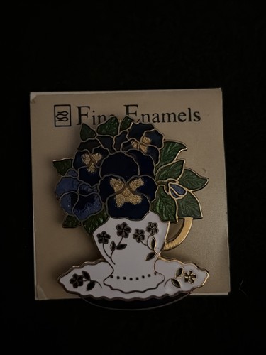 Vintage pansy bouquet brooch - vintage,